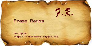 Frass Rados névjegykártya